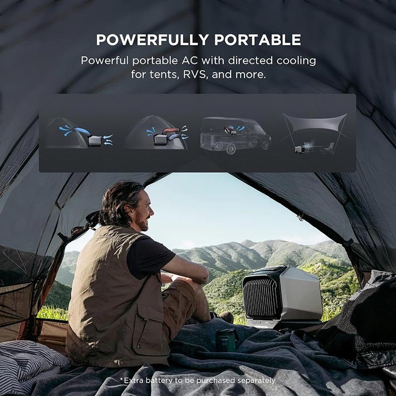 EcoFlow WAVE 2 Portable Air Conditioner & Heater – Installation-Free, 44dB Quiet, R290 Eco-Friendly, 4 Charging Methods