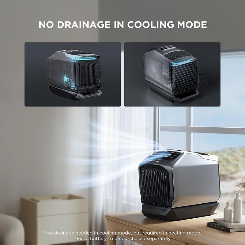 EcoFlow WAVE 2 Portable Air Conditioner & Heater – Installation-Free, 44dB Quiet, R290 Eco-Friendly, 4 Charging Methods
