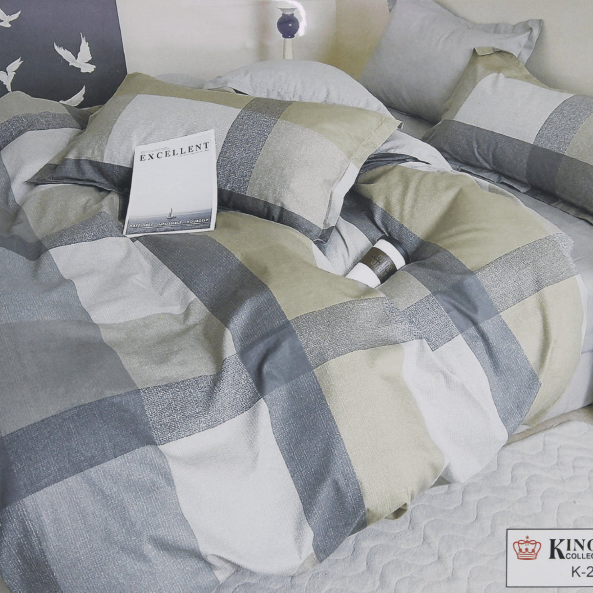 100% King Size Bedding Set Bedsheet and Quilt cover– Duvet Cover 259x220cm, Flat Sheet 279x289cm & 2 Pillowcases