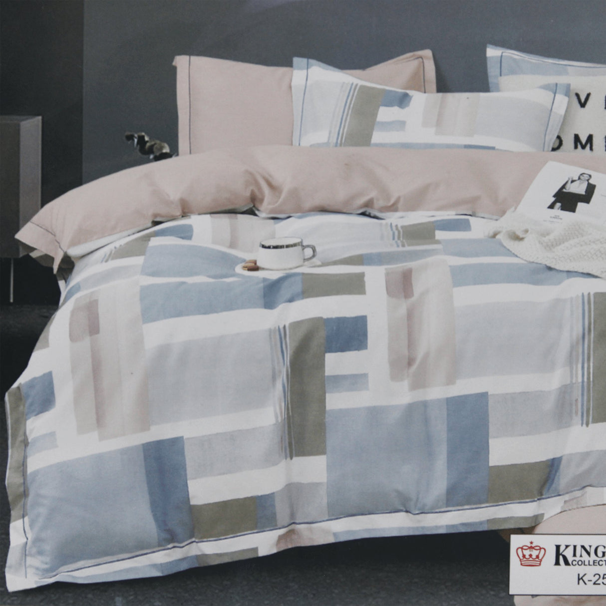 100% King Size Bedding Set Bedsheet and Quilt cover– Duvet Cover 259x220cm, Flat Sheet 279x289cm & 2 Pillowcases
