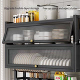 3-Tier Over The Sink Dish Drying Rack & Countertop Organizer Kenya | Over Sink Dish Rack with Flip Cover Doors, Adjustable Metal Kitchen Rack, Cupboard Storage Dish Rack, Dish Drainer with Drainage, Multifunctional Kitchen Storage Rack