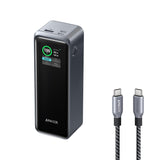 Anker Prime Power Bank 27,650mAh (250W, 3-Port, App Control & Smart Display) and Anker Prime USB-C to USB-C Cable (240W, Upcycled-Braided, 182cm)