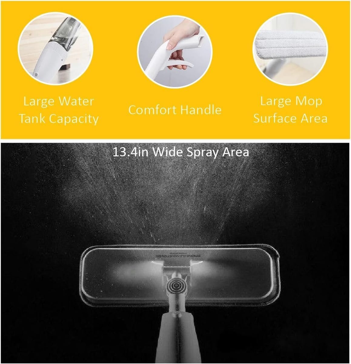 Deerma Spray Mop & Water Mop Kenya | Lightweight Spray Floor Mop, 360° Rotating Mop Head, Fine Mist Spray, Carbon Fiber Mop Cloth, Detachable Water Tank, Wireless Floor Cleaner Kenya