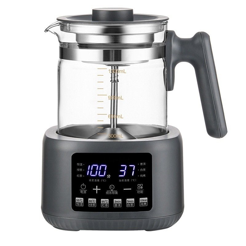 Multifunctional 600W Electric Tea Maker & Infuser Kenya | 1.3L Thickened Glass Tea Kettle, 316 Stainless Steel, 72-Hour Constant Temperature, Auto Shut-Off, Class A Electric Tea Pot Kenya