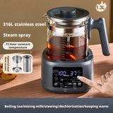 Multifunctional 600W Electric Tea Maker & Infuser Kenya | 1.3L Thickened Glass Tea Kettle, 316 Stainless Steel, 72-Hour Constant Temperature, Auto Shut-Off, Class A Electric Tea Pot Kenya