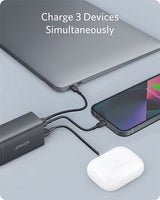 Anker PowerPort III 3-Port 65W Pod Charger | Dual USB-C & USB-A Fast Wall Charger