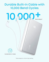 Anker Zolo 20000mAh Power Bank 22.5W | Built-In USB-C Cable & Pass-Through Charging