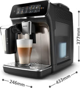 Philips 3300 Series Fully Automatic Coffee Machine | LatteGo, SilentBrew & Coloured Touch Display