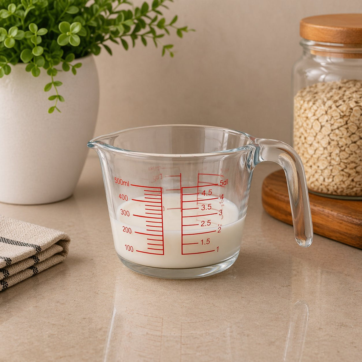 Danny Home Glass Measuring Cup | Borosilicate Glass, Oven & Microwave Safe, 250ml & 500ml