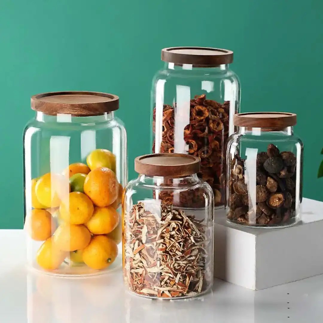 Tea Coffee Sugar Corner: Danny Home 3 Piece Glass Canister Set, 1250ml Glass Jar and Pantry Labels