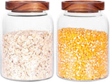 Danny Home Borosilicate Glass Storage Jar with Wooden Lid | Airtight Cereal & Pantry Storage Canister