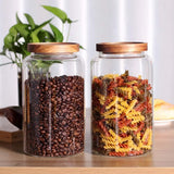 Danny Home Borosilicate Glass Storage Jar with Wooden Lid | Airtight Cereal & Pantry Storage Canister
