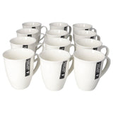 Danny Home White Ceramic Coffee Mug Set of 6 | 350ml Plain White Coffee Cups