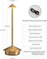Modern Cordless Rechargeable Table Lamp & Bedside Lamp