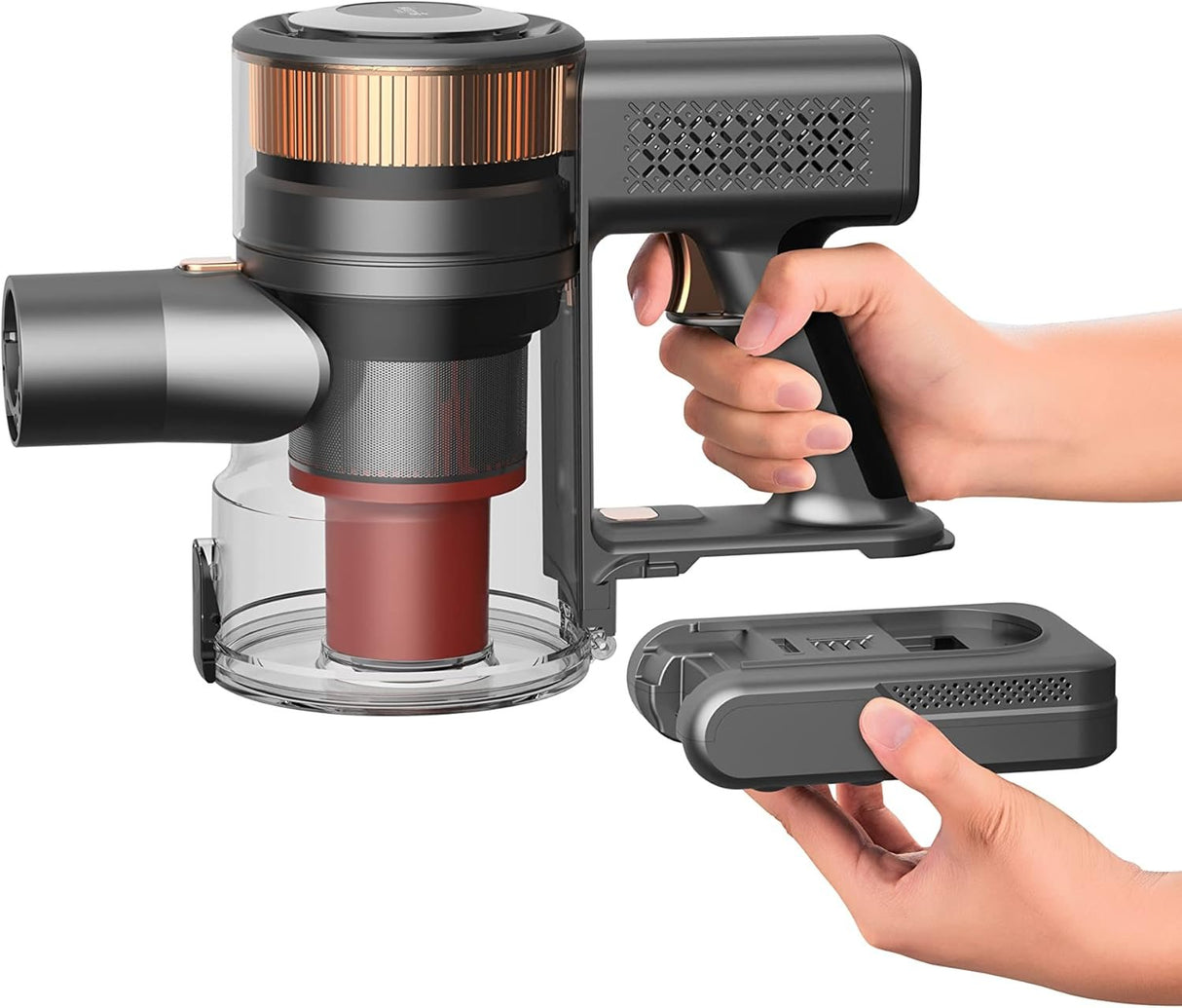 Deerma VC80 Cordless Handheld Vacuum Cleaner 25Kpa Powerful Suction Smart Screen Display 55m Long Battery Life | 1+3 Brush Head | Power Core Micro 6 High-Speed | Double Filter Element |- Black