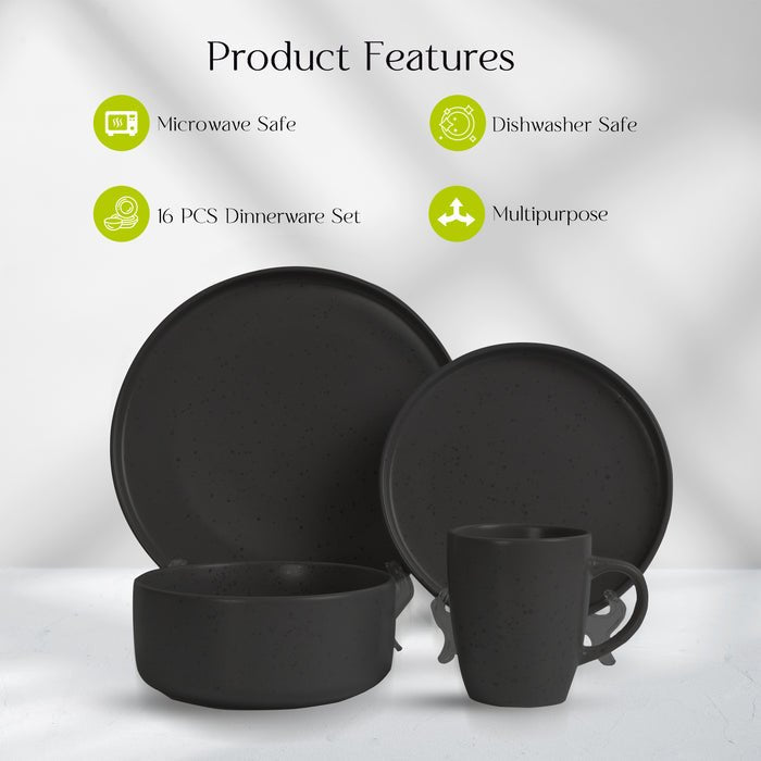 24pcs Black European Porcelain Dinner Set - Elevate Your Nairobi Home