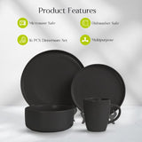 24pcs Black European Porcelain Dinner Set - Elevate Your Nairobi Home
