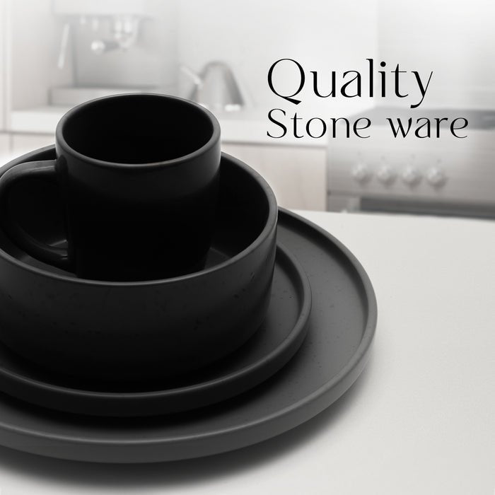 24pcs Black European Porcelain Dinner Set - Elevate Your Nairobi Home