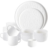 24 Pcs Rock Glazed Ceramic Dinner Set 6 Plates Bowls Mugs Microwave Dishwasher Safe