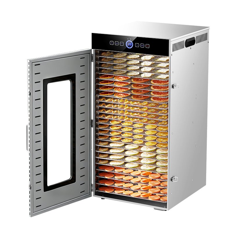 Stainless Steel Food Dehydrator Machine – Fruit, Vegetable, Meat & Herb Dryer with Temperature Control, 6 to 18 Trays