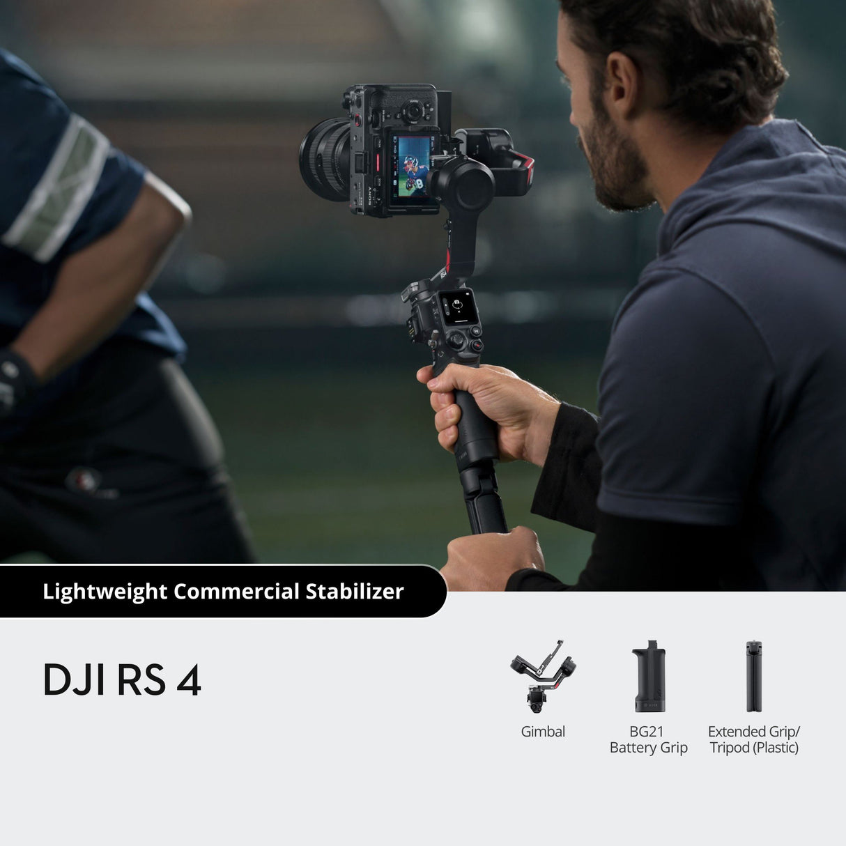 DJI RS 4 Gimbal Stabiliser – 3kg Payload, 3-Axis Camera Stabiliser, Native Vertical Shooting, OLED Touchscreen