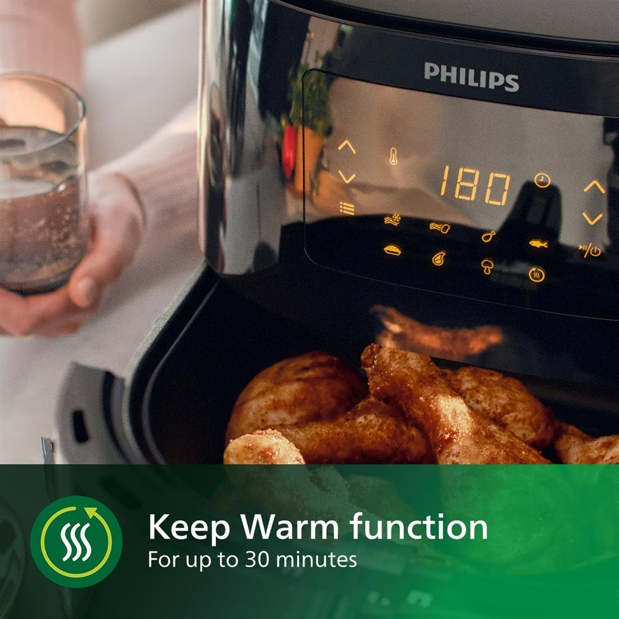 Philips Essential Air Fryer XL 6.2L Airfryer - 90% Less Fat, Touchscreen, 7 Presets, Keep Warm, Fry Bake Grill Roast Reheat