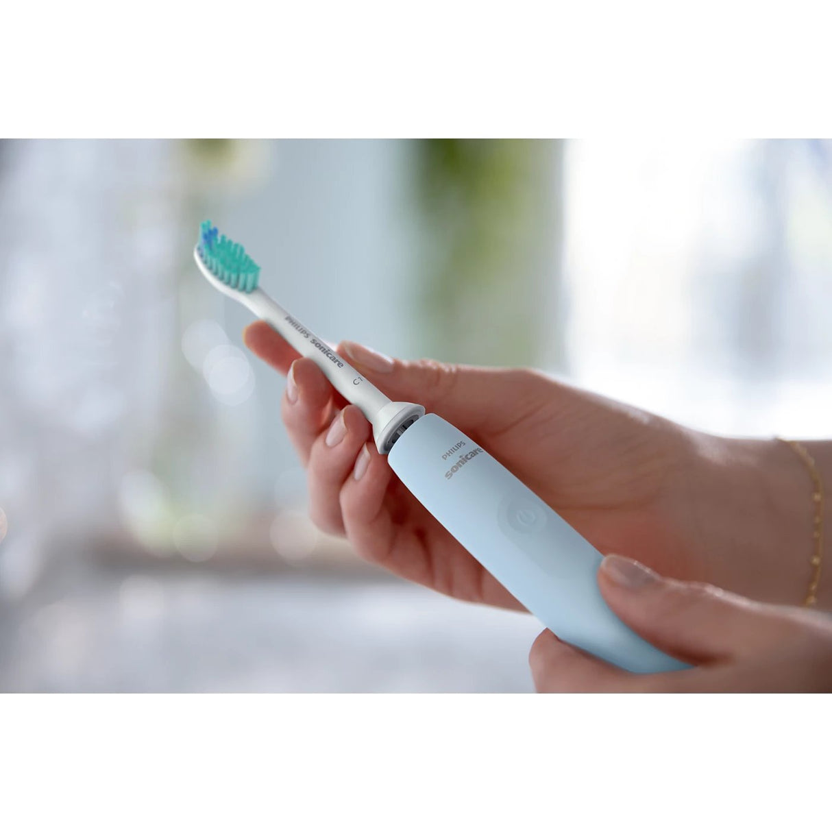 Philips 2100 Series Sonic Electric Toothbrush - Quadpacer & Smart Timer, 3x Better Plaque Removal, Ergonomic Design