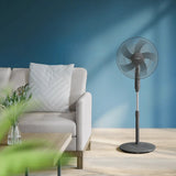 Philips Series 600 Pedestal Fan - 3250 m3/h Airflow, Quiet 40dB Operation, 45cm Head, Tiltable & Oscillating, Adjustable Height