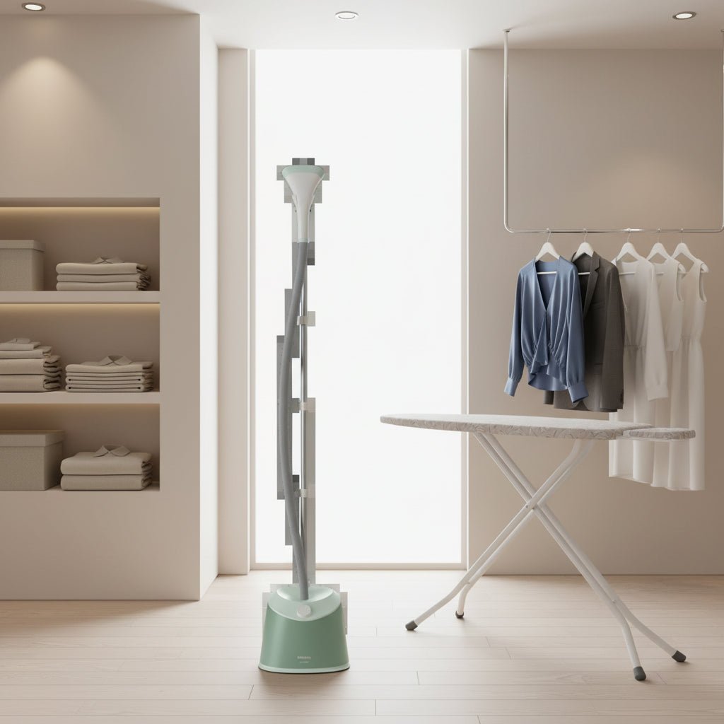 Philips 1000 Series Stand Garment Steamer - 1.8L Detachable Tank, 32g/min Steam, Adjustable Pole, Heat Glove Included