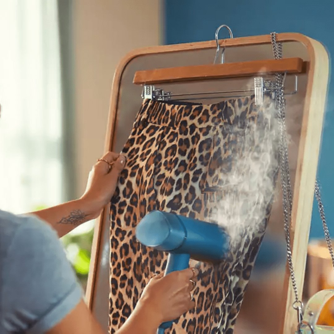 Philips 3000 Series Handheld Garment Steamer 1000W Metal Steamplate - 120ml Detachable Tank, Foldable, Pouch Included