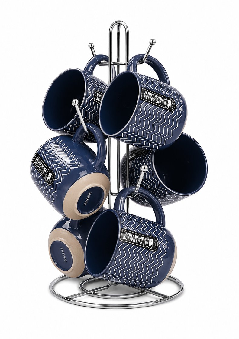 Danny Home 6-piece porcelain mug set for tea and coffee