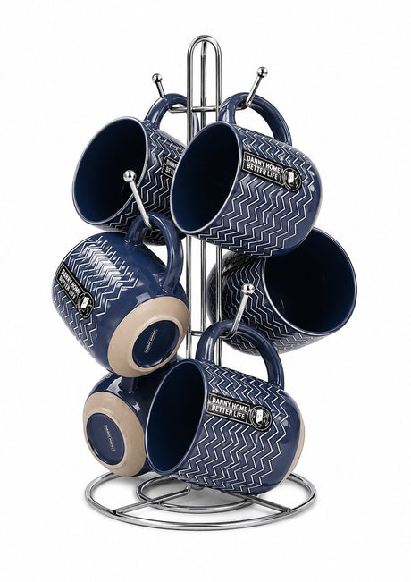 Danny Home 6-piece porcelain mug set for tea and coffee