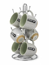 Danny Home 6-piece porcelain mug set, full range view