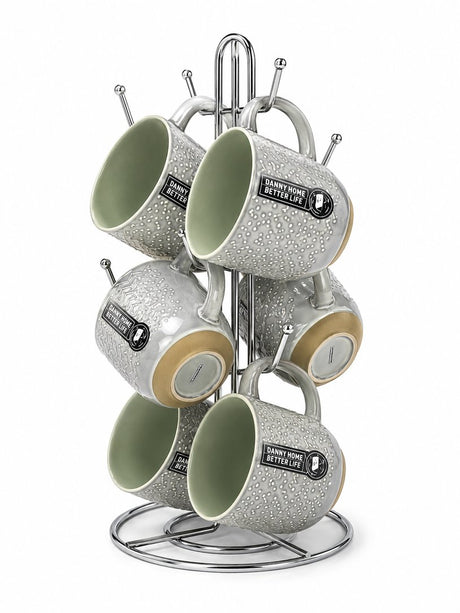 Danny Home 6-piece porcelain mug set, full range view