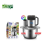 Electric Food Chopper & Meat Grinder – 9 Preset Menus, 6-Blade Stainless Steel, LED Display with Slicing & Grating Discs | Kenya