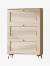 Slim Rattan Shoe Cabinet 100cm – Only 17cm Deep, Behind-the-Door Shoe Rack Organiser with 3 Flip Drawers, Top Storage & Slipper Shelf | Kenya