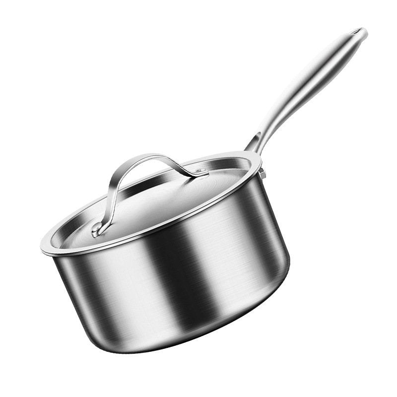 Ferronix Triply Stainless Steel Saucepan Kenya | 16cm, 18cm & 20cm Induction and Gas Milk Pan, Uncoated Heavy Duty Steel Sufuria