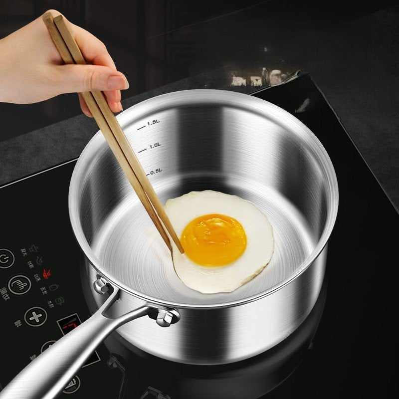 Ferronix Triply Stainless Steel Saucepan Kenya | 16cm, 18cm & 20cm Induction and Gas Milk Pan, Uncoated Heavy Duty Steel Sufuria