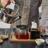 Danny Home Glass Teapot 1.5L with Stainless Steel Sieve | Heat Resistant Borosilicate Tea Pot with Infuser
