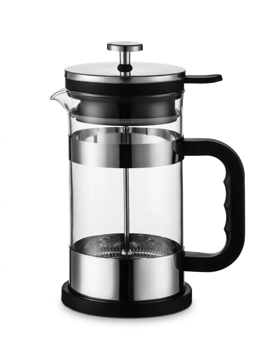 Danny Home French Press Coffee Maker, Glass Tea and Coffee Plunger | Borosilicate Glass Cafetiere with Stainless Steel Filter, No Paper Filters