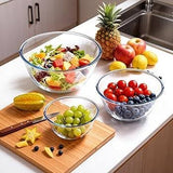Danny Home Glass Mixing Bowl, Baking Bowl, Salad Bowl and Serving Bowl, 500ml to 5700ml | Clear Borosilicate Glass, Oven, Microwave and Dishwasher Safe, 8 Sizes