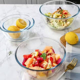 Danny Home Glass Mixing Bowl, Baking Bowl, Salad Bowl and Serving Bowl, 500ml to 5700ml | Clear Borosilicate Glass, Oven, Microwave and Dishwasher Safe, 8 Sizes