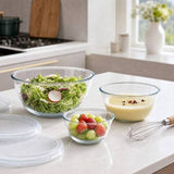 Danny Home Glass Mixing Bowl, Baking Bowl, Salad Bowl and Serving Bowl, 500ml to 5700ml | Clear Borosilicate Glass, Oven, Microwave and Dishwasher Safe, 8 Sizes