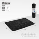 Bathlux pebble embossed cushioned bath mat 75x45cm in black
