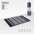 Bathlux striped chenille bath mat 75x45cm in navy stripe