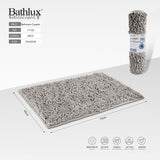 Bathlux shaggy microfibre bath mat 75x45cm in light grey