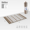 Bathlux striped chenille bath mat 75x45cm in beige stripe