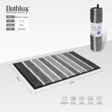 Bathlux striped chenille bath mat 75x45cm in black stripe
