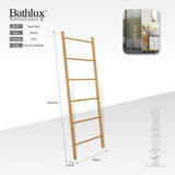 Bathlux bamboo ladder towel rack, 182.5cm tall with 5 rungs