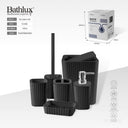Bathlux 6 piece bathroom accessory set in black with gift box